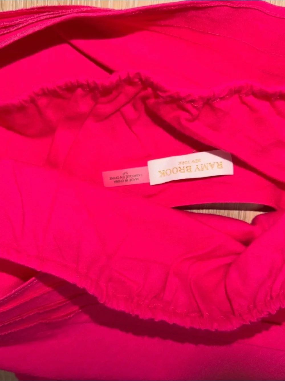 Ramy Brook Hot Pink Ruffle-Strap Crop Top